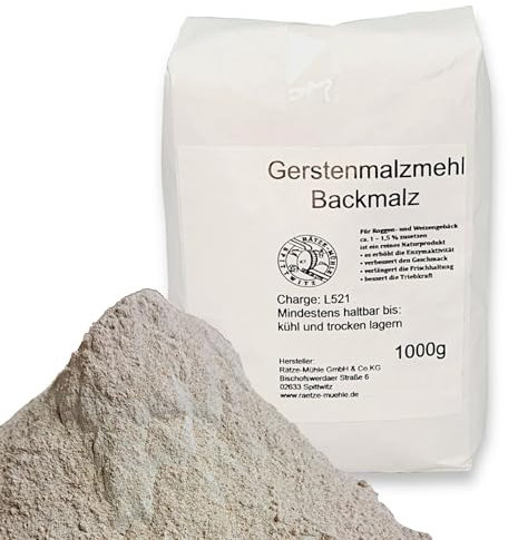 Gerstenmalzmehl 1 kg Hocharomatischer Backmalz Premium Malzmehl