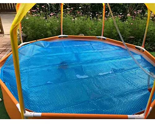 Cobertor Solar Piscina 1 2 3 4 5 6 8 9 M Redondo Cubierta Solar Térmica Para Piscina Sobre El Suelo, Azul Burbuja Manta Protectora De Piscina Plegable Comercial Uso ( Color : 400um(16 mil) , Size : Di