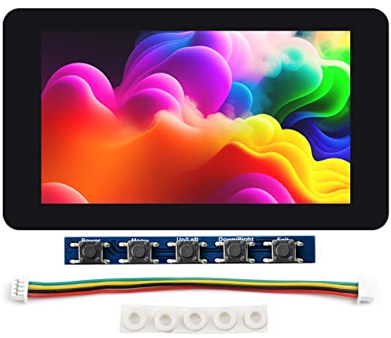 Waveshare 7 inch 5-Point Capacitive Touch Screen Display Kit for Raspberry Pi Zero 7'' 1024×600 Resolution IPS Display Expansion Board,Easy to Build All-in-one Mini Computer