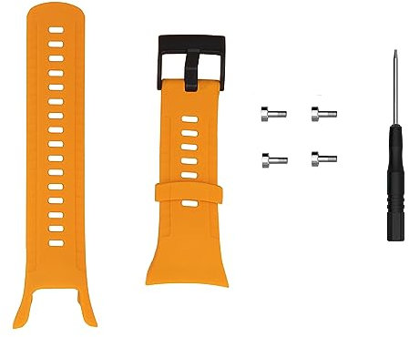 Cinturino in silicone compatibile con Suunto 5,cinturino di ricambio sportivo, impermeabile,per uomini e donne,morbido e durevole,giallo