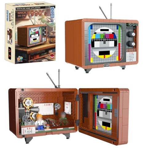 Retro Haushaltsgeräte Bausteine Set, 549 Klemmbausteine Retro Fernseher Technik Bausteine, Vintage Haushaltsgeräte, Ideas Spielzeug Modular Building für Kinder, Nicht Kompatibel mit Großen Marken