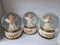 Schneekugel Engel Nostalgie Creme Rosa Gold Ø6 x 9 cmH
