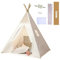 Trafagala Kids Teepee Tent White 160cm CE Certified Childrens Teepee Play Tent Indoor Outdoor Tipi Playhouse Garden Beach Wigwam
