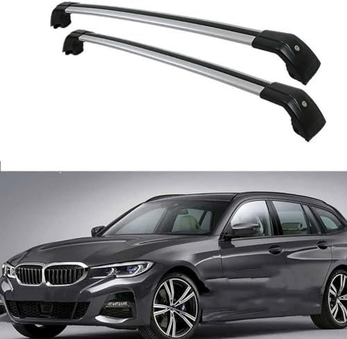 Dachträger für BM-W 3er G21 Touring 5-TüRer 2020 2021, Aluminium Dachträger Querträger Grundträger Querbalken, geschlossene Seitenschiene Aluminium