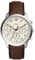 Fossil Neutra uhr für Herren, Chronographenwerk mit Edelstahl- oder Lederarmband, Braun und Creme, 44MM