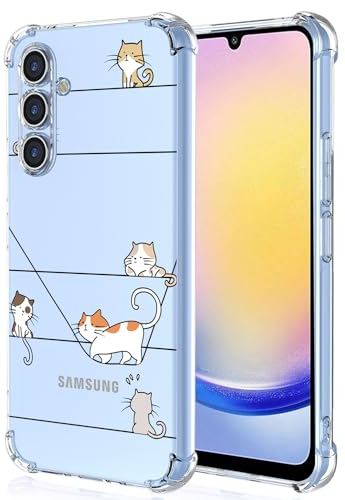 XINYEXIN Handyhülle für Samsung Galaxy A25 5G Hülle Süße Katze Cartoon Muster Design Mode Ultra Dünn Transparent Schutzhülle Stoßfest TPU Bumper Clear Case - Kitten