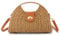 EVEOUT Sac à bandoulière Paille Femme Boho Chic Sac à Main Panier été en Rotin Tissé pour Plage Vacances(Marron clair 02)