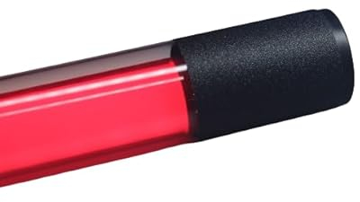 Lichtidee Deluxe Led Leuchtstab IP20 63cm rot 10Watt Party Deko Schaufenster farbig bunt mit schwarzem Anschluß Kabel und schwarzer Glitzer Folie