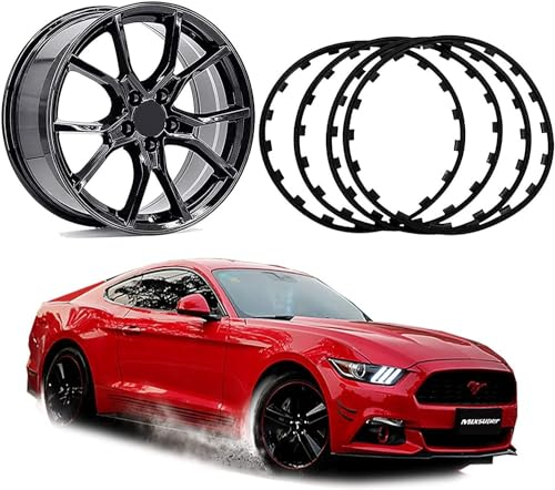 Felgenschutz Rad Radnabe Felgenkantenschutzring Alufelgen Felgenschutz für Peugeot, 16-20 Zoll Autonabenschutzring Felgenschutz 4 Stück LBJDP31119 (Farbe: Schwarz, Größe: 20 Zoll) (Schwarz 20 Zo