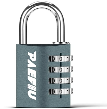 Cadenas Code 4 Chiffres, Cadenas Casier Alliage d'Aluminium Robuste Cadenas à Combinaison pour Gym College Bureau Boîte à Outils