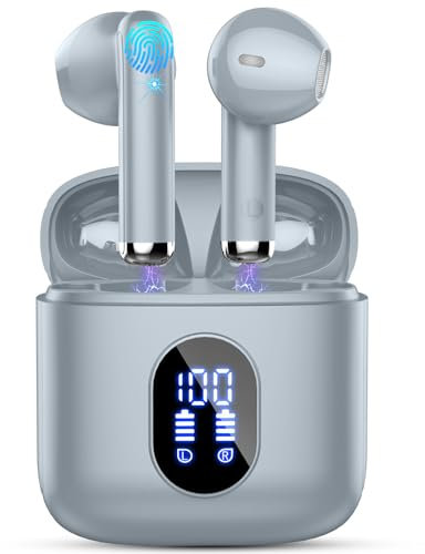 Bluetooth Kopfhörer, Kopfhörer Kabellos Bluetooth In Ear Kopfhörer, 2024 Kabellose Kopfhörer mit 4 ENC Mic, Noise Cancelling Earbuds 30Std Tiefer Bass, USB-C, IP7 Wasserdicht Ohrhörer, LED-Anzeige