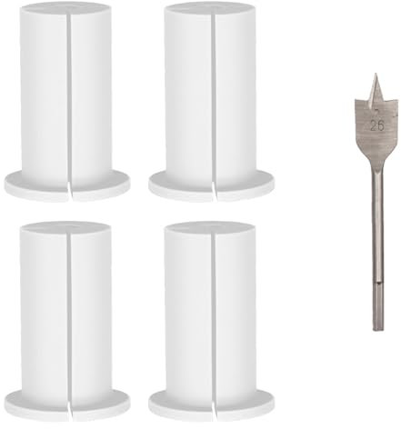 GIONAR 4 Stück Wanddurchführung Kabel Set, Kabeldurchführung Weiß, mit Lochöffner, Mauerdurchführung für 1 Zoll Wandloch, Wandloch Silikonstopfen, für Starlink-Kabelrouter und für Ethernet Adapter