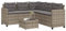 Keyroto Gartensofa wetterfest Balkon Lounge L Form Balkonmöbel Kleiner Balkon Balkonsofa Garten Lounge Set Gartenmöbel Klein Lounge Sofa Outdoor Rattan Ecklounge-Grau-