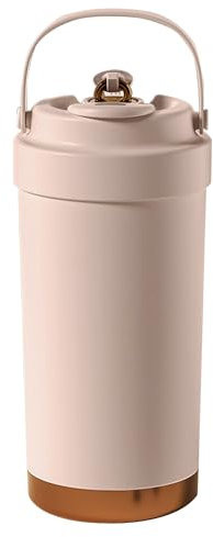 Longiang Thermobecher 500ml-Auslaufsicher Kaffeebecher to go mit Deckel, Edelstahl Thermobecher mit Strohhalm, Doppelwandige isolierbecher mit Henkel für Heiße und Kalte Getränke, Coffee to go Becher