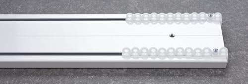 Binario per tende arricciate DUE CANALI-Installazione: soffitto-Movimento: manuale (senza corda)-Dimensioni: h.1 cm-l.9 cm-Colori: Bianco (BIANCO, CM 240)