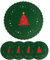 Generico Sottopiatti Natalizi in Feltro - Pack 4 Pezzi - Buone Feste Decorazioni Tavola 30 cm - Addobbi di Natale per la Tavola - Verde con Albero Rosso