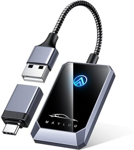 Mavlou Android Auto Wireless Adapter, Stabiler Schneller Wireless Android Auto Adapter, Neueste Wireless Android Auto Stick, Plug & Play, OTA Upgrade, für Android 11+ & Autos mit Wired Android Auto