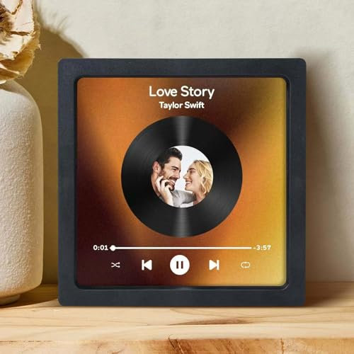 Music Fridge Magnet Custom Album,Personalised Fridge Magne Musical Magnets Can Play Song,Customized Photo for Music Lovers Friend Family Christmas Valentine's Day Birthday Gifts (Border)