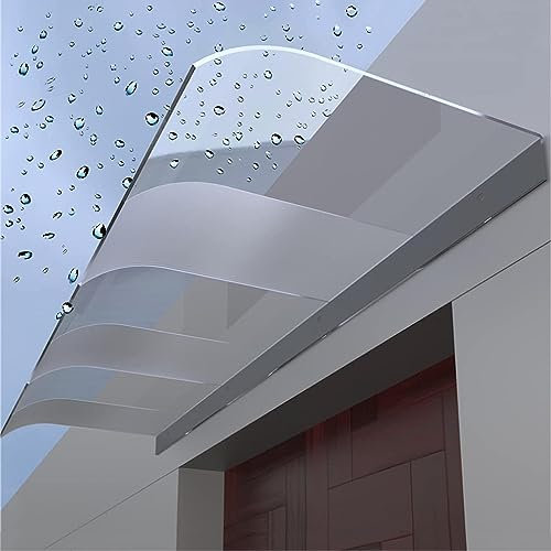 Outdoor Polycarbonate Front Door Window Awning Waterproof UV Resistant Canopy for Arched Sun Protection Invisible Door Canopy 40 360cm Wide 40x150cm