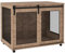 PawHut Dog Crate Furniture, Dog Cage End Table with Sliding Door, Pet Kennel for Large Breeds, 98 x 60 x 78cm, Walnut Brown