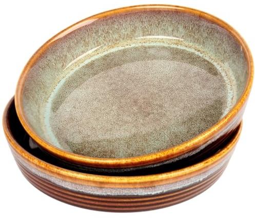 jinsongdafa Große Quiche-Tarte-Pfannen, Keramik, geriffelter gerüschter Rand für Quiche-Backform/Kuchenform, ofen-, mikrowellen-, gefrier- und spülmaschinenfest, tolles Geschenk für Bäcker (20 cm)