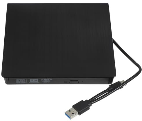 SWOOMEY De DVD USB 3.0 y Tipo-c Grabadora De CD/DVD Portátil Compatible Pc y Laptop Reproductor De DVD Estable Adecuado para Viajes Color Negro