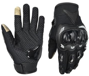 Generico Guanti da moto per uomini, guanti per moto - Protezione antimanali di protezione da uomo guanti da equitazione,Tessuto comodo e traspirante, resistenti all'usura, per il motocross