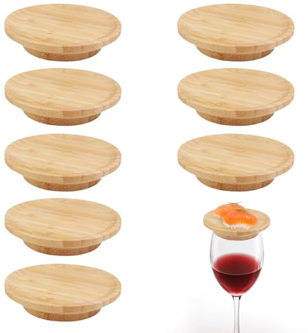 8 Pcs Charcuterie Boards, Charcuterie Boards with Lid, Wine Glass Charcuteries Topper, Wine Glass Toppers for Appetizers Desserts Home Family Parties Bars