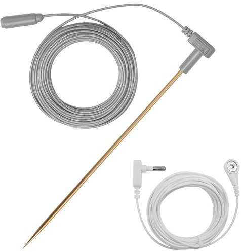 Copper Grounding Rod Kit with 40ft Grounding Wire & Alligator Clip