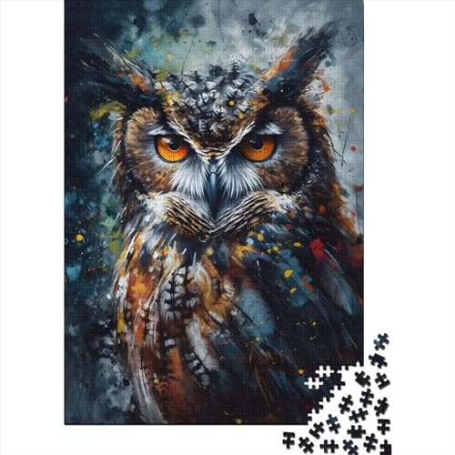 Puzzle, 1000 Teile, Eulen-Portrait, Ölgemälde, Papierpuzzle, Bauspielzeug, interaktives Familienspiel, 1000 Teile (38 x 26 cm)
