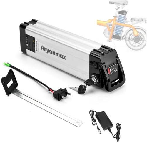 36V 48V 52V Ebike Akku 10-25AH mit Ladegerät (A Grade-Zelle), E Bike Fahrrad Batterie Pedelec Lithium-ionen Akku für 250W-1500W Motor (Silverfish 36V 10Ah 2-Pin (100-350W))
