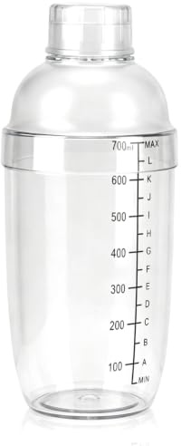 Plastic Cocktail Shaker, Cocktail Shakers with Clear Scale Wine Mixer Bottle Bar Bartender Tool for Bar Party Home Use