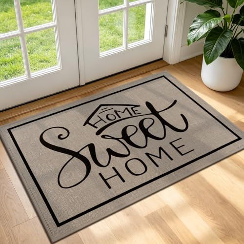 Enyhom Fußmatte 44 x 76 cm Innen, rutschfest Schmutzfangmatte Waschbar Eingangsteppich Absorbierend Fussmatte Schuhmatte Strapazierfähiger für Aussen und Innen