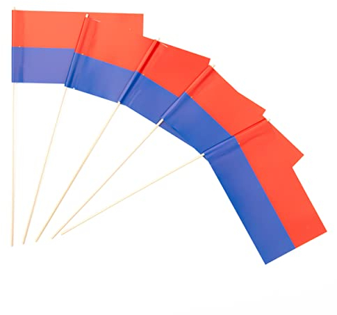 Everflag Papierfähnchen: rot-blau 50er Packung