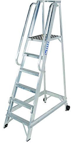 TB Davies 6 Tread Industrial Aluminium Warehouse Step - Class 1 Materials, 150kg Work Load Capacity, Made in The UK