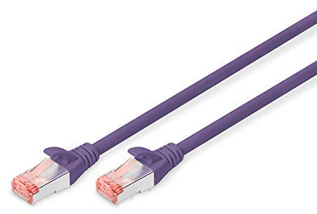 DIGITUS Cable LAN Cat 6 - 2m - Cable de red RJ45 - S/FTP Blindado - Compatible con Cat 6A y Cat 7 - Morado