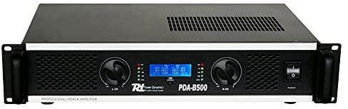 PD PDA-B500 Professional Stereo PA Amplifier - 500W Bridged Mode Power Amp with XLR & TRS Inputs, NL2 Outputs, LCD Display, 2U Rackmountable Design for DJs, Events & Installations
