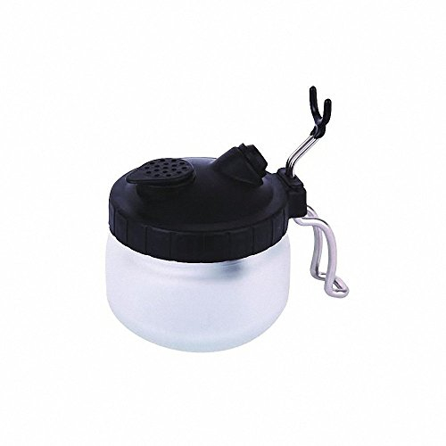 Vallejo Hobby Tools Estación de Limpieza para Aerógrafo. Kit de Limpieza con Soporte y Bote de Cristal con Tapa para el Cuidado y Mantenimiento del Aerógrafo