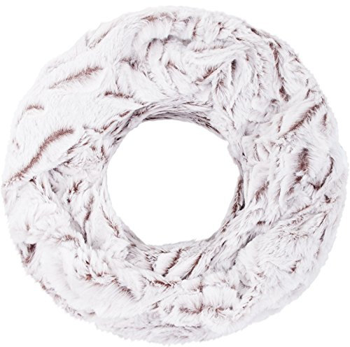 Compagno Damen Winterschal aus weichem Kunstfell Loop Loopschal Winter warm, SCHAL Farbe:Braun