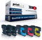 5X Print-Klex Tintenpatronen kompatibel für Brother DCP 145 C 160 Series 163 C 165 C 167 C 190 Series 195 C 197 C 365 CN LC-980 LC980 XXL 2X Schwarz 1x Blau 1x Rot 1x Gelb Color Pro Serie