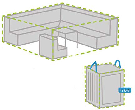 Schutzhüllen Set: Abdeckung XL 280x230cm für Garten Lounge Set + Hülle für 6-8 Kissen