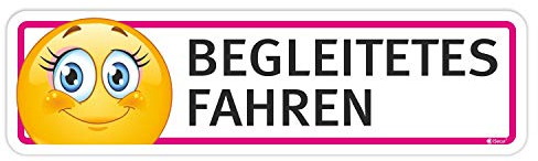 Auto-Magnet-Schild Begleitetes Fahren I 20 x 5,5 cm I Achtung Vorsicht Fahr-Anfänger I für Kfz I wetterfest, magnetisch I kfz343
