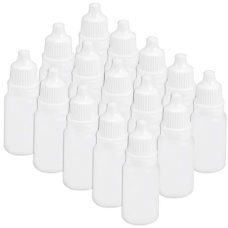 sourcing map Plastic Dropper Bottles, 10ml/0.34 oz Empty Squeezable Dropper Bottle with Cap, Pack of 15