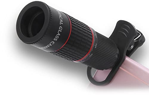 Universal 20X Clip-On Telephoto Telescope Mobile Phone Zoom Lens, HD Optical Glass Lens External Mobile Phone Telescope, for Target Shooting Hunting Bird Watching Concert Match