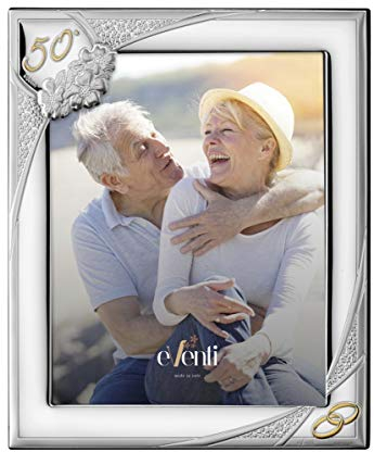 JOYERIA EL FARO Marco fotos personalizado 50 aniversario 15x20 bodas oro plata bilaminada