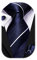 Dubulle Herren-Krawatten-Set, Paisleymuster, Seide, mit Manschettenknöpfen, Krawatte und Einstecktuch - Blau - Medium