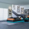 Senvoziii PU Leather Bed Frame 3FT Single Gas Lift Up Massive Storage Space Bed Frame Only Changing 16 Different Types of LED Light with Remote Control 202 x 99cm