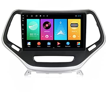 ZYRXRQCDZ 2DIN Autoradio, Mit GPS Navigation/USB/Bluetooth/WiFi Car Stereo Für Jeep Cherokee 5 2014-2018 Unterstützung Mirrorlink/Lenkradsteuerung/1080P Video/Carplay/Rückfahrkamera,M100s