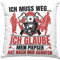 Trendation Feuerwehr Spruch Geschenk Kissen mit Füllung 40x40 Feuerwehrmann Geschenkidee Lustig Männer (Blau)