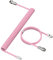 LexonElec Custom Coiled Keyboard Cable, 2.0M(0.66ft) USB-C to USB-A TPU Mechanical Keyboard Cable, Detachable Metal Aviator Double-Sleeved Wire for Gaming Keyboard(Pink)
